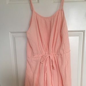 Flowy cinched pink cotton midi